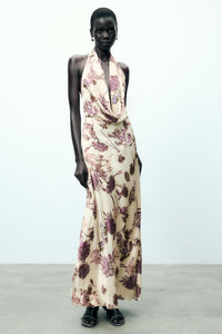 VESTIDO MIDI FRENTE ÚNICA ESTAMPADO