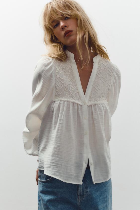 BLUSA DE ALGODÃO COM BORDADOS