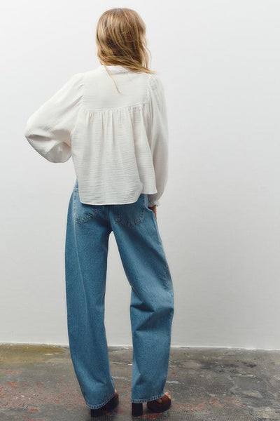 BLUSA DE ALGODÃO COM BORDADOS