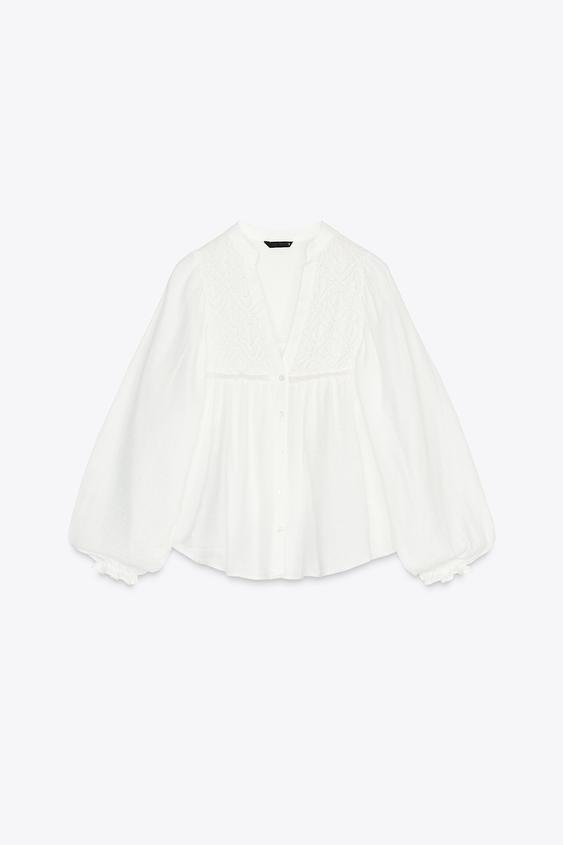 BLUSA DE ALGODÃO COM BORDADOS