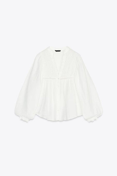 BLUSA DE ALGODÃO COM BORDADOS