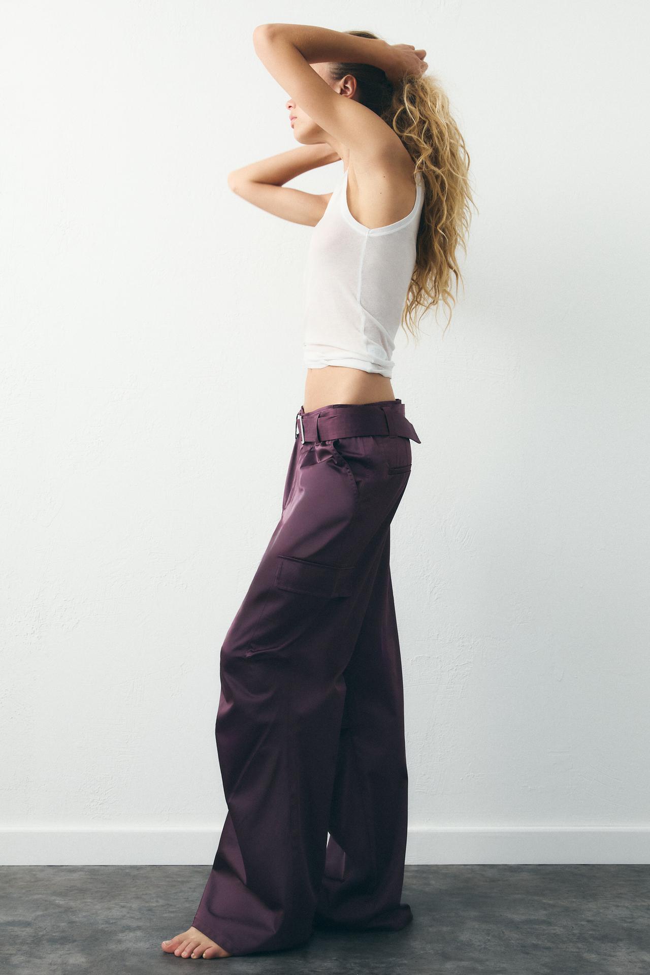 CALÇA CARGO ACETINADA