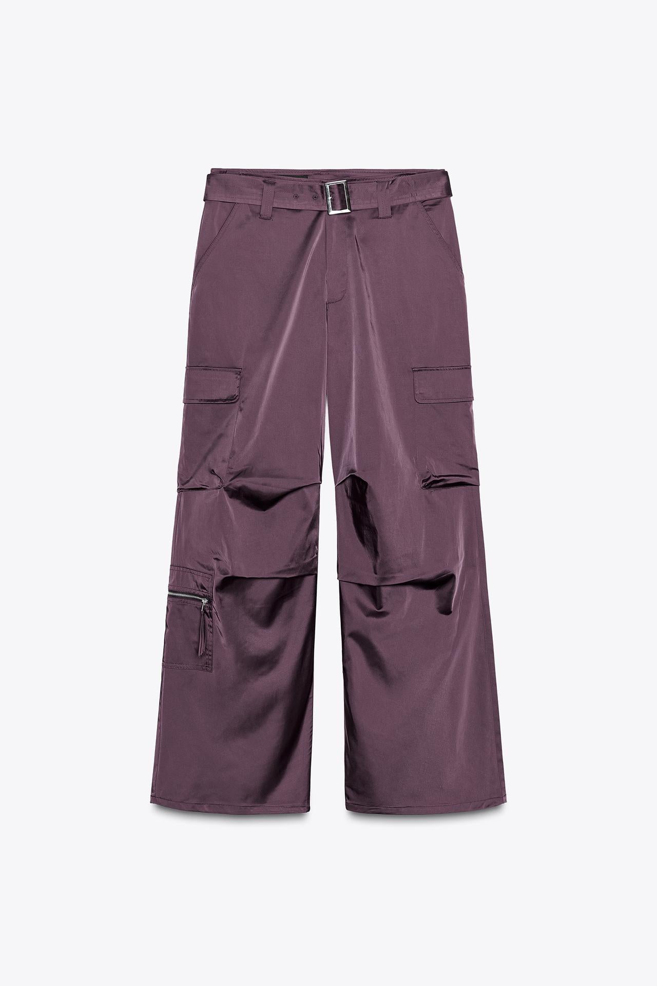 CALÇA CARGO ACETINADA