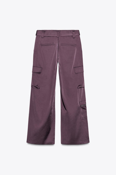 CALÇA CARGO ACETINADA
