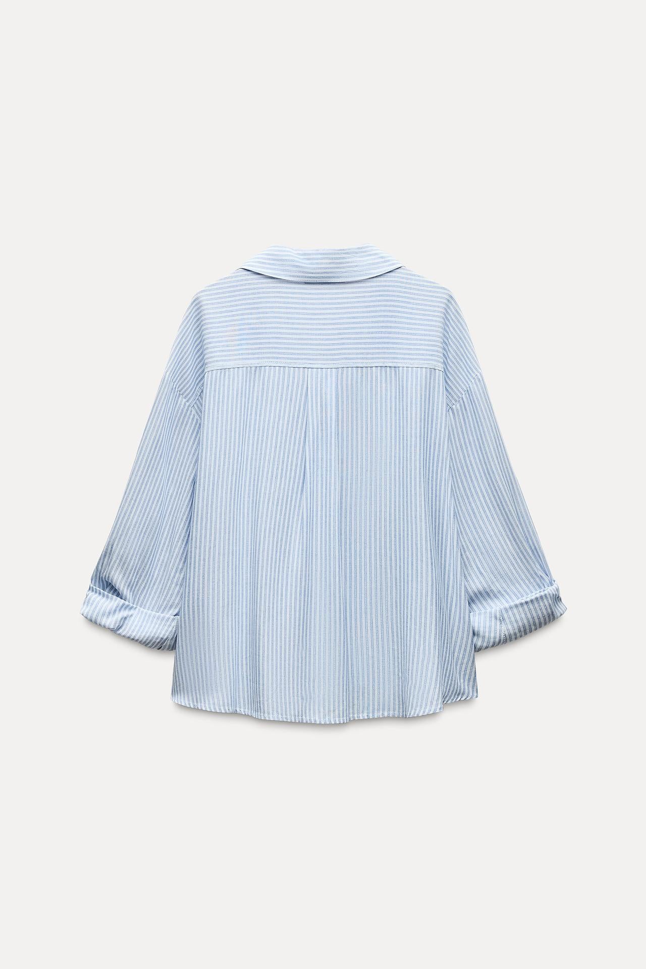 CAMISA DE LISTRAS COM FIO METALIZADO