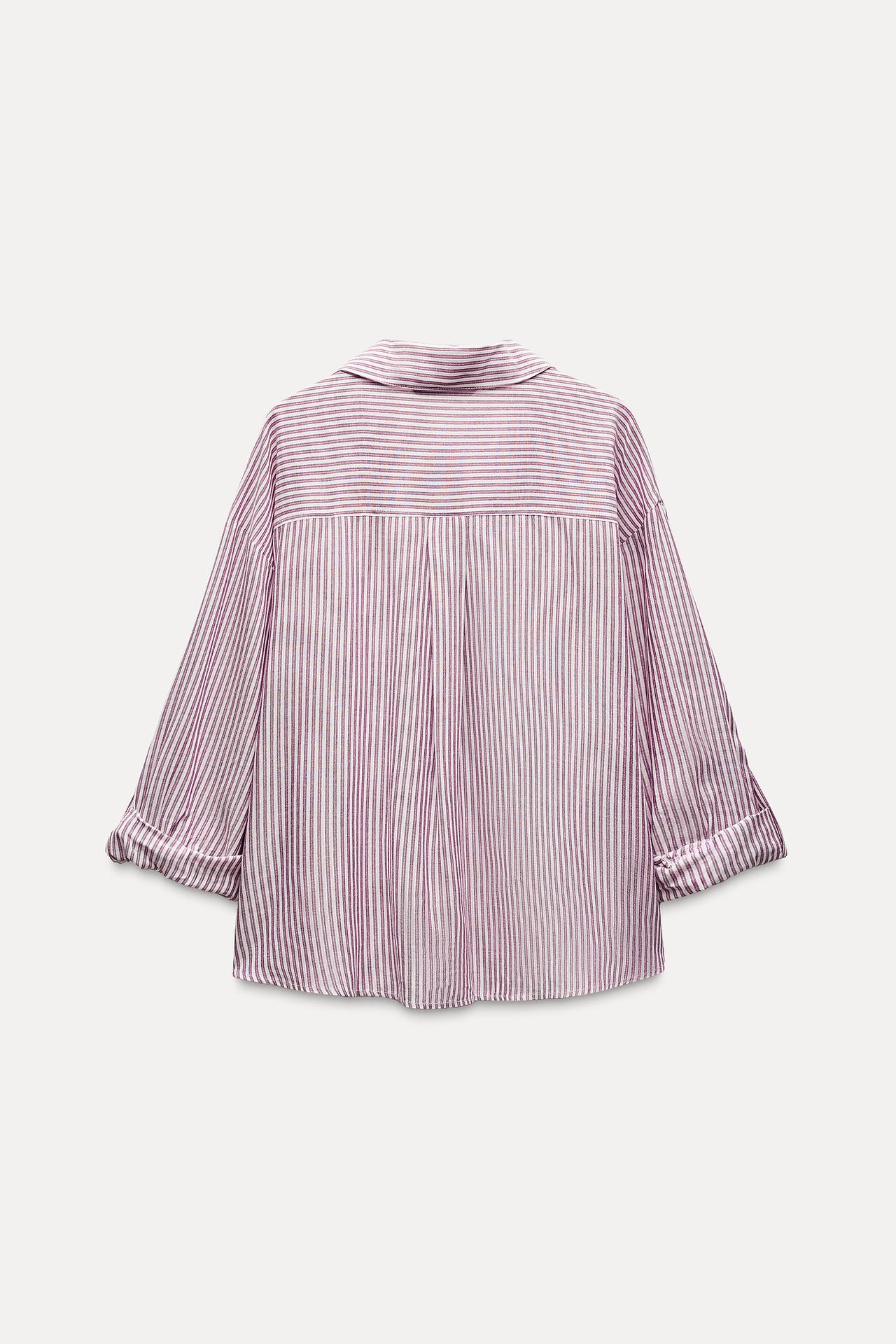 CAMISA DE LISTRAS COM FIO METALIZADO