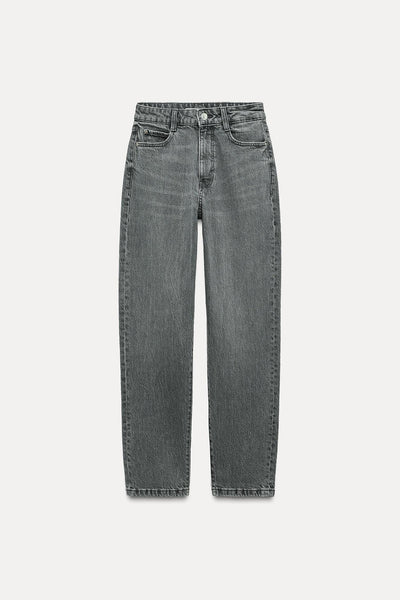 JEANS CINZA 1975 RETOS DE CINTURA ALTA