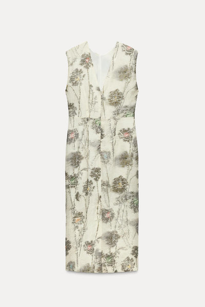 VESTIDO MIDI DE CINTURA DRAPEADA