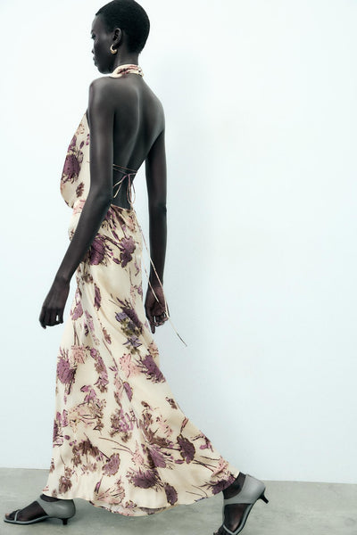 VESTIDO MIDI FRENTE ÚNICA ESTAMPADO