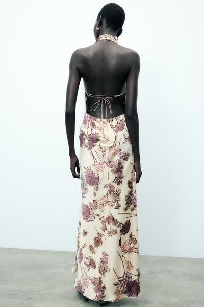 VESTIDO MIDI FRENTE ÚNICA ESTAMPADO