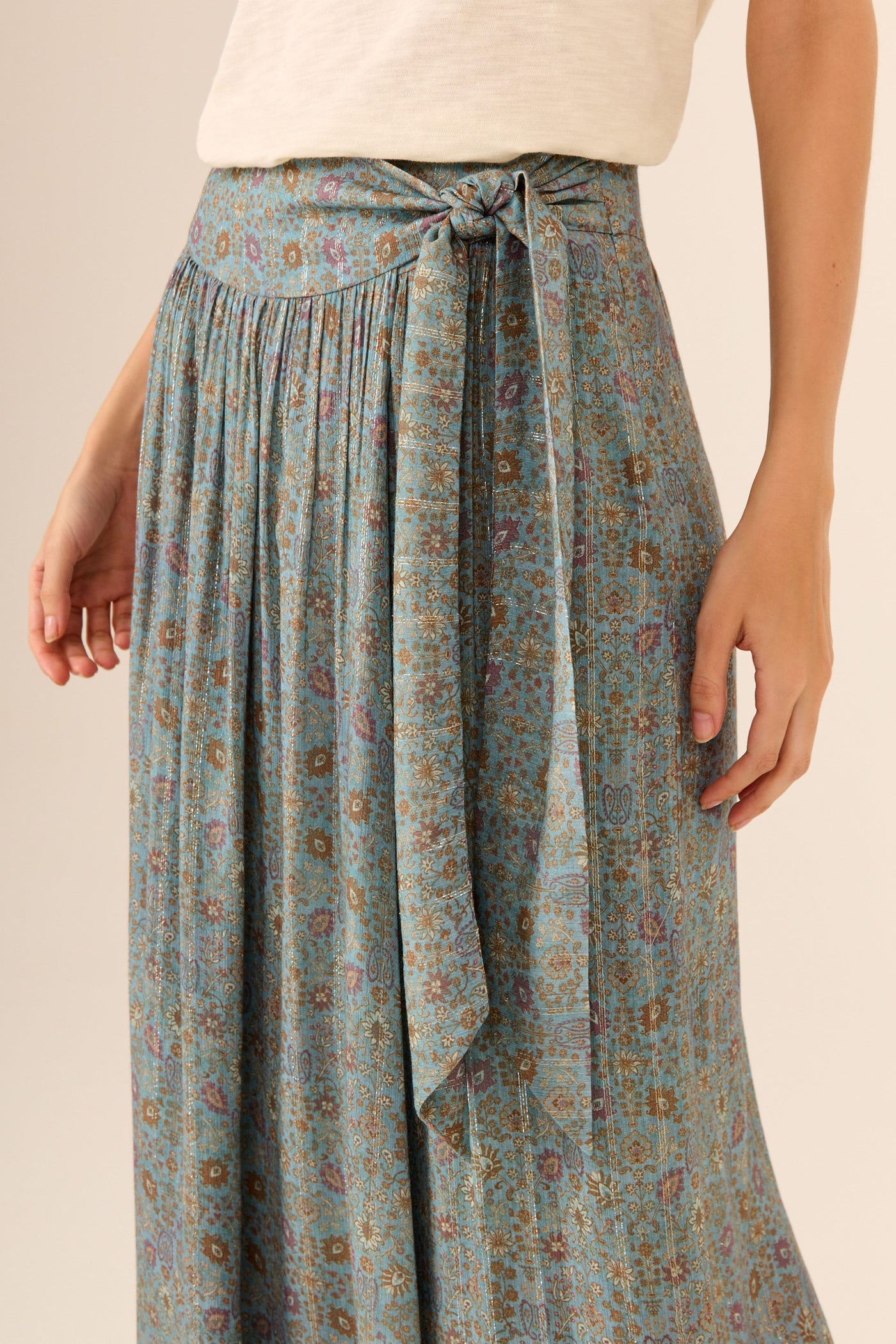 Saia Midi Estampa Sisal