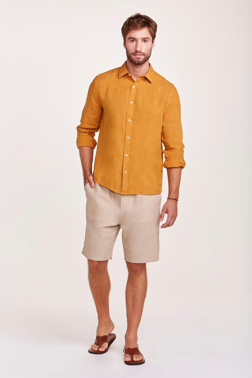 Camisa Linho em Cor Solar