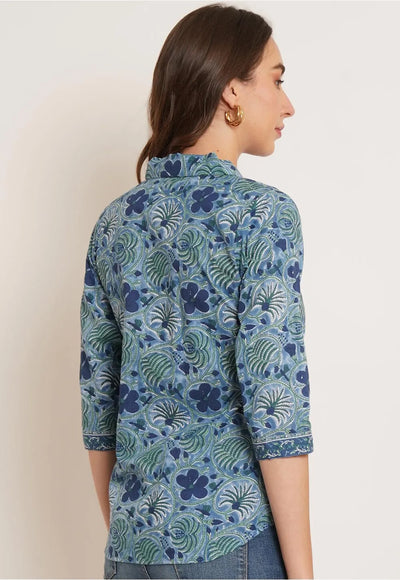 Blusa Azul Celeste Puro Algodão