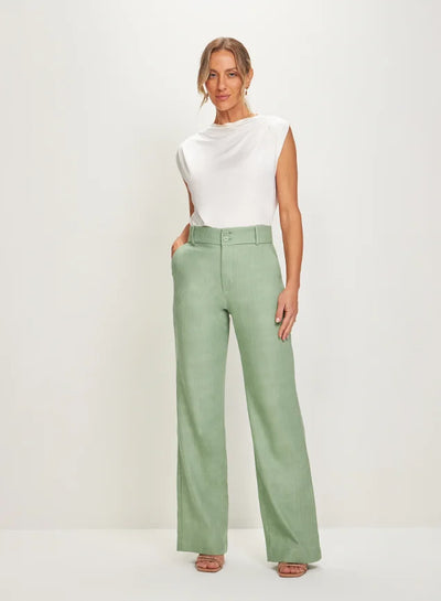 Calça Reta viscolinho Green Dominique