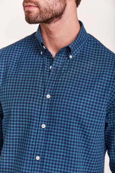 Camisa em Algodão Xadrez Marinho