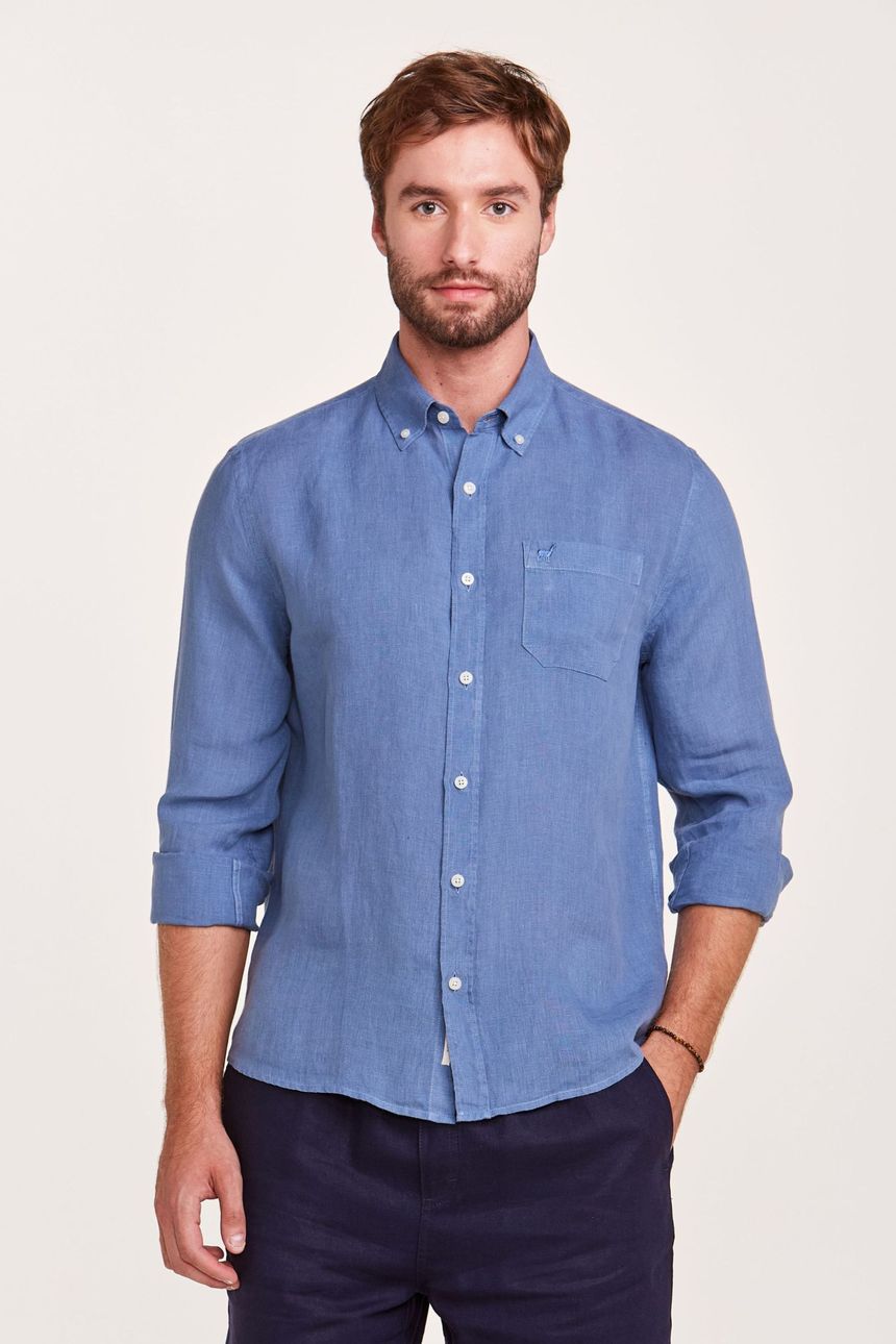 Camisa em Linho Índigo