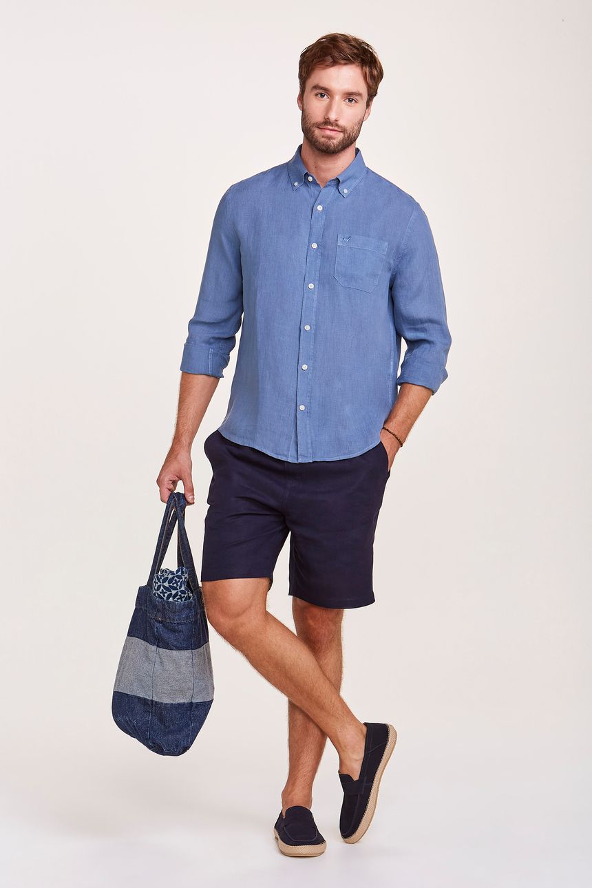 Camisa em Linho Índigo