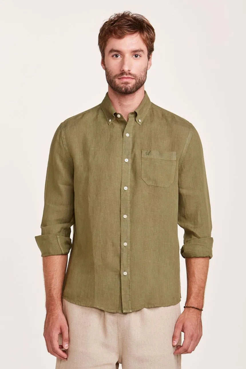 Camisa em Linho Verde