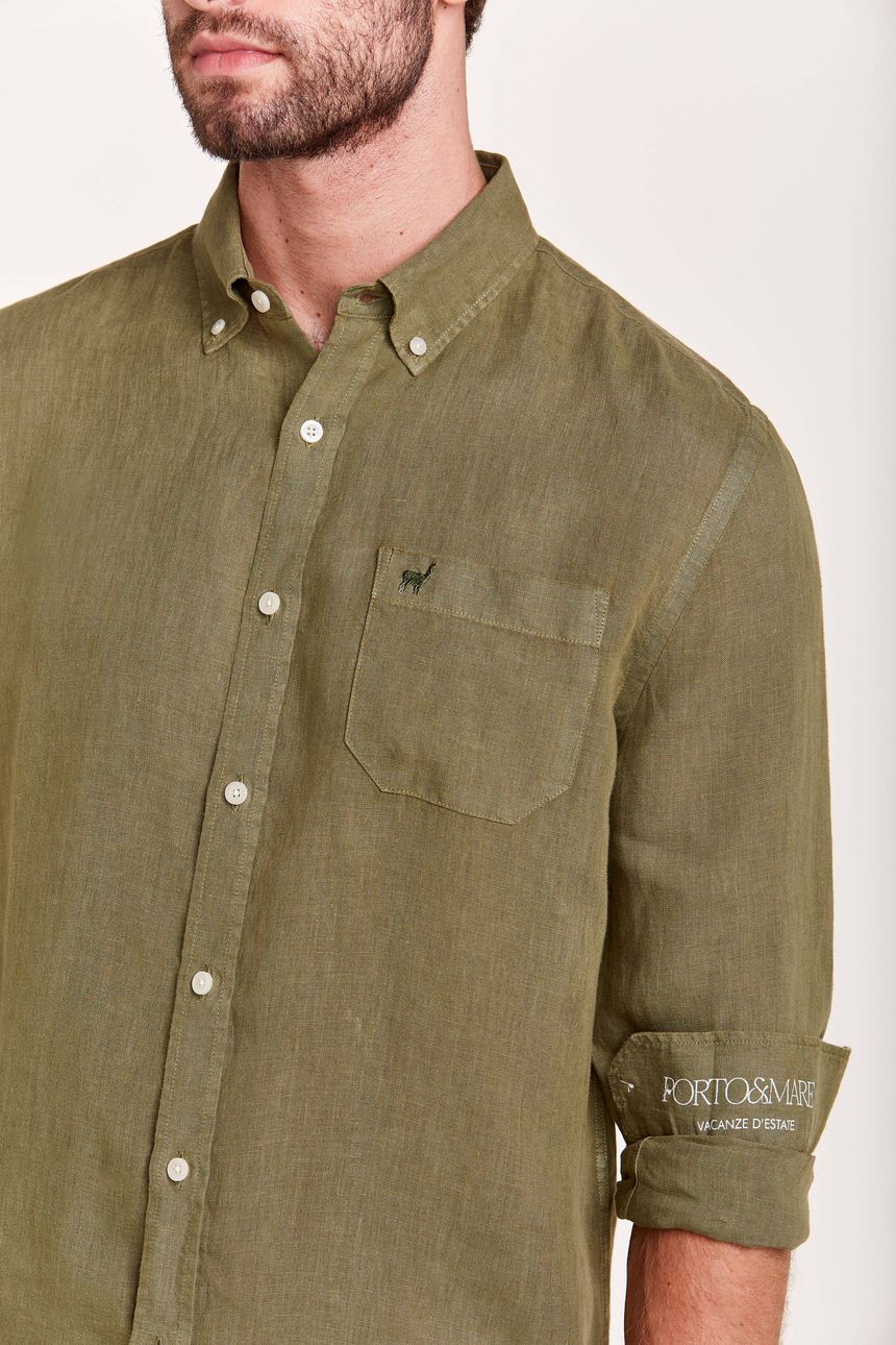 Camisa em Linho Verde