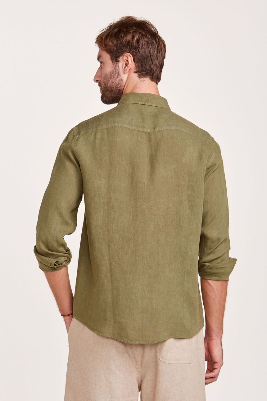 Camisa em Linho Verde