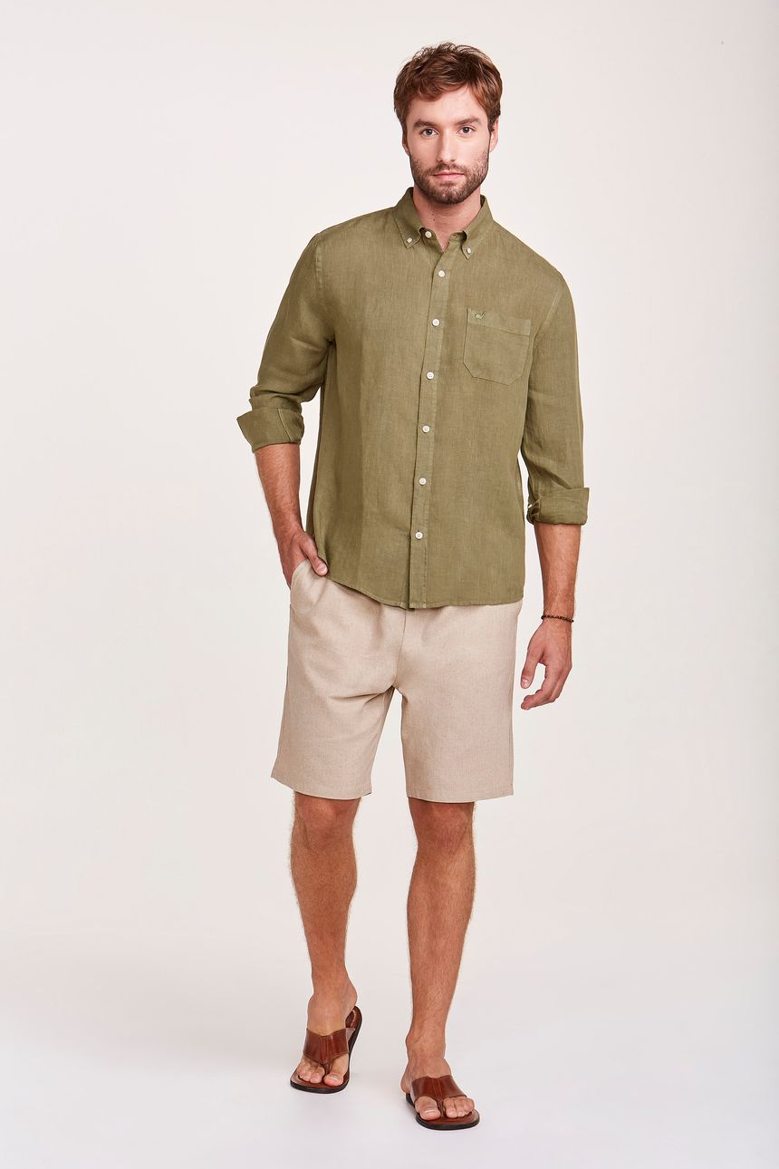 Camisa em Linho Verde