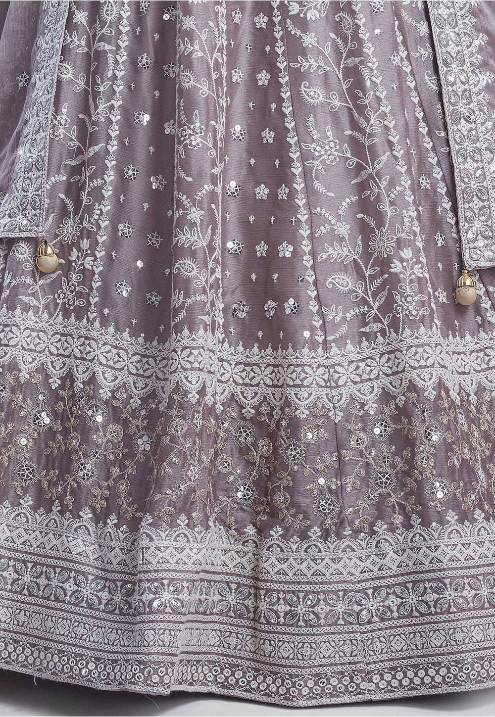 Conjunto Lehenga Artesanal Everglow em Chiffon