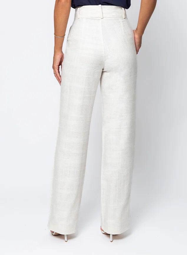 Calça Reta Viscolinho Branco Dominique